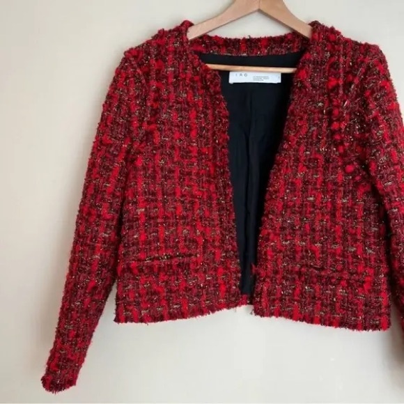 Iro Red Disco Tweed Jacket - Picture 2 of 2